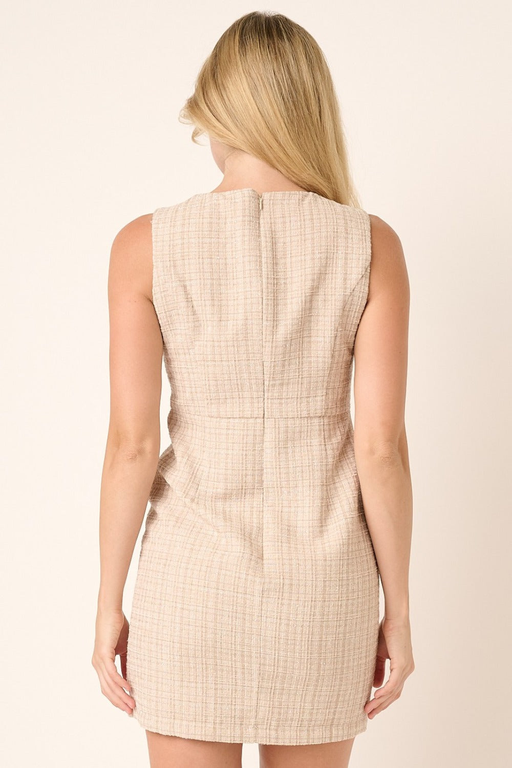 mittoshop tweed sleeveless mini dress