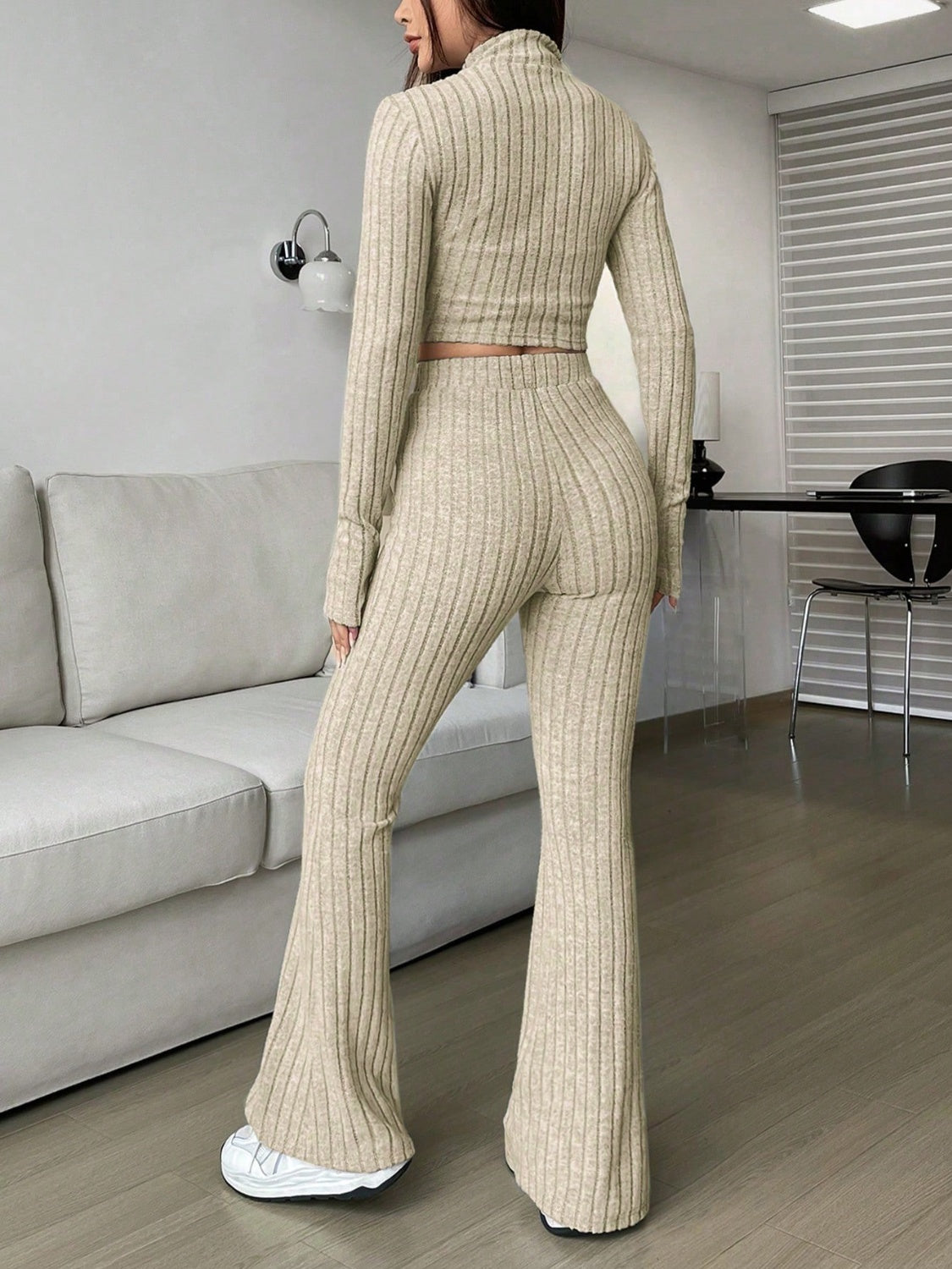 honey zip up long sleeve top and pants set