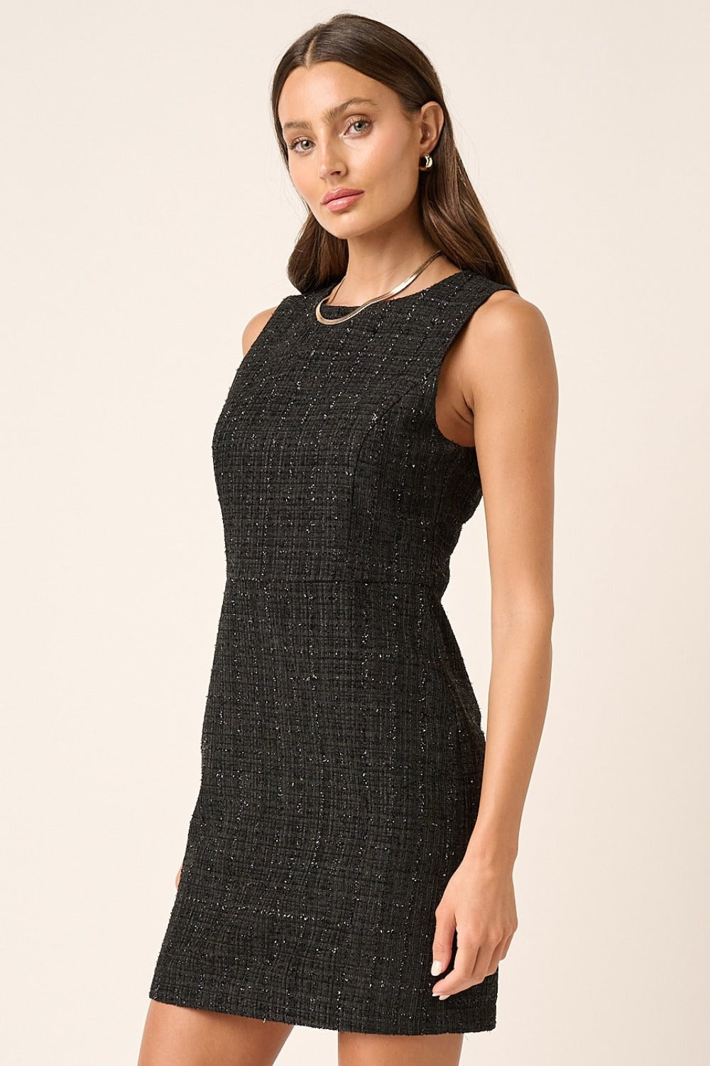 mittoshop tweed sleeveless mini dress