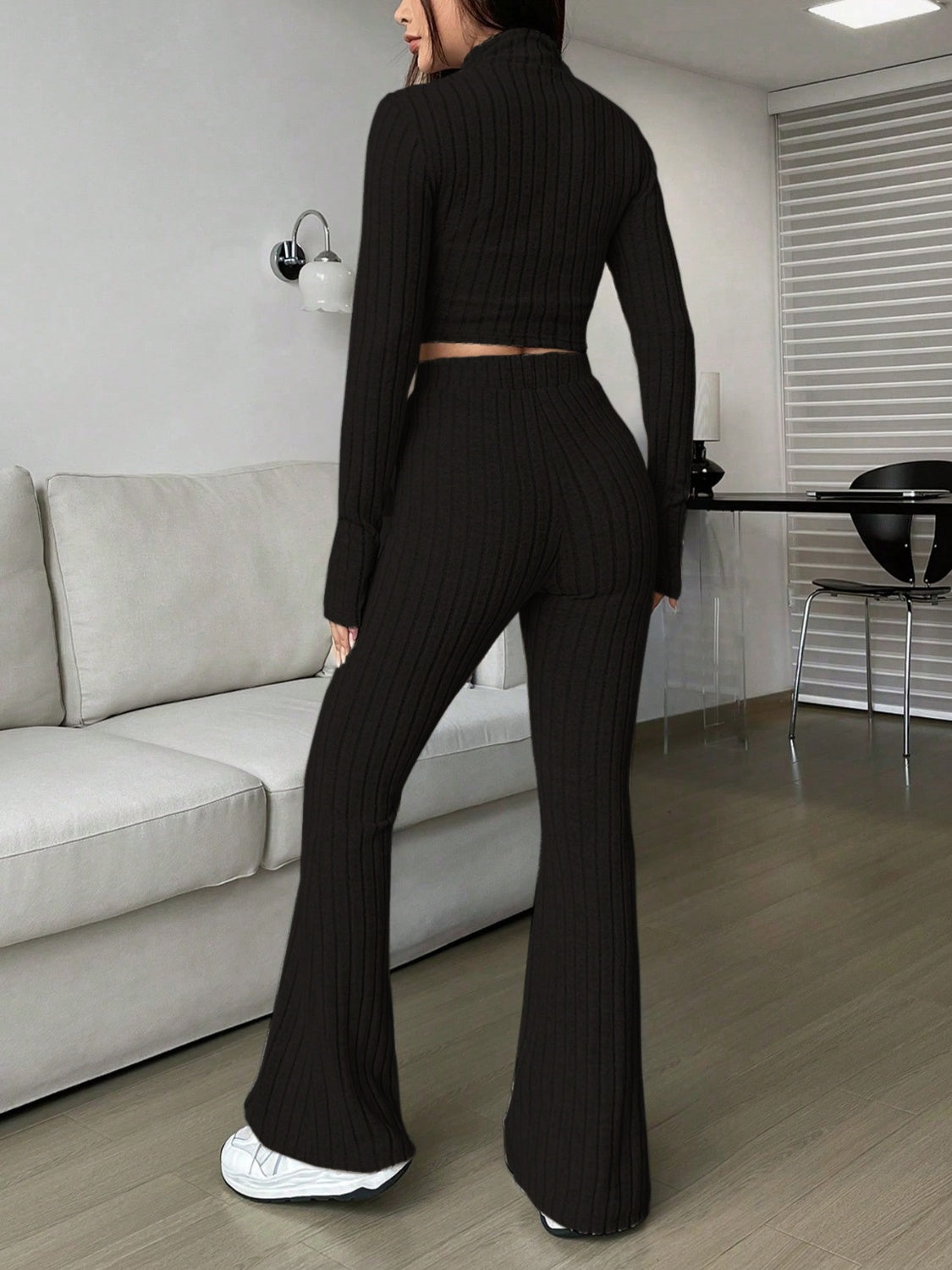 honey zip up long sleeve top and pants set